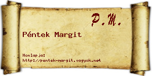 Péntek Margit névjegykártya