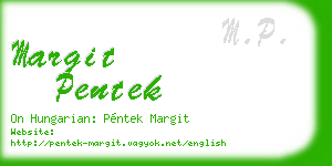 margit pentek business card