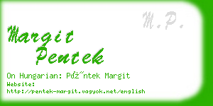 margit pentek business card